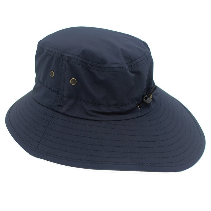 LLmoway Women UPF50+ Outdoor Wide Brim Packable Sun Hat Dry Fit Fishing Camping Hats Adjustable Navy - Image 4